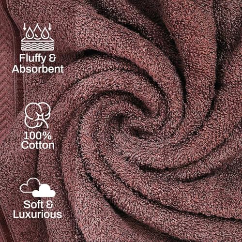 Image of Layers 100% Cotton Bath Towel | True Care Collection | 380 GSM Super Absorbent | Soft & Quick Dry | Shrink & Pill Resistant | Brown Solid Minimalist | 1 Piece for Men & Women | 60 x 120 cm