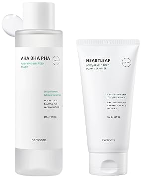AHA BHA PHA Purifying Refresh Toner & Heartleaf Low pH Deep Foam Cleanser Bundle