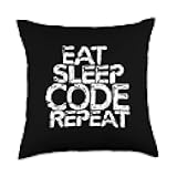 EAT SLEEP CODE REPEAT Coding Lifestyle Throw Pillow