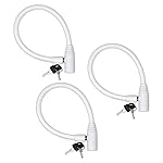 Urban August Child-Proof Refrigerator Lock for Kids & Adults - Lock for French Door Fridge and Cabinet (Regular, White, 3 Pack Keyed Alike)