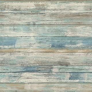 Hode Folia samoprzylepna o wyglądzie drewna, niebiesko-zielona, 30 x 300 cm, tapeta samoprzylepna, na meble, ściany, szuflady, tylna ścianka kuchenna, meble łazienkowe, "zrób to sam", wodoszczelna