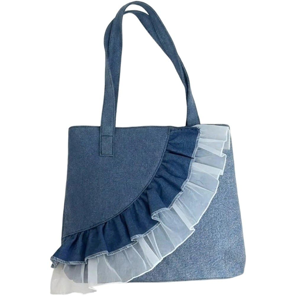 Sac bandoulière en denim grand format idéal pour voyager
