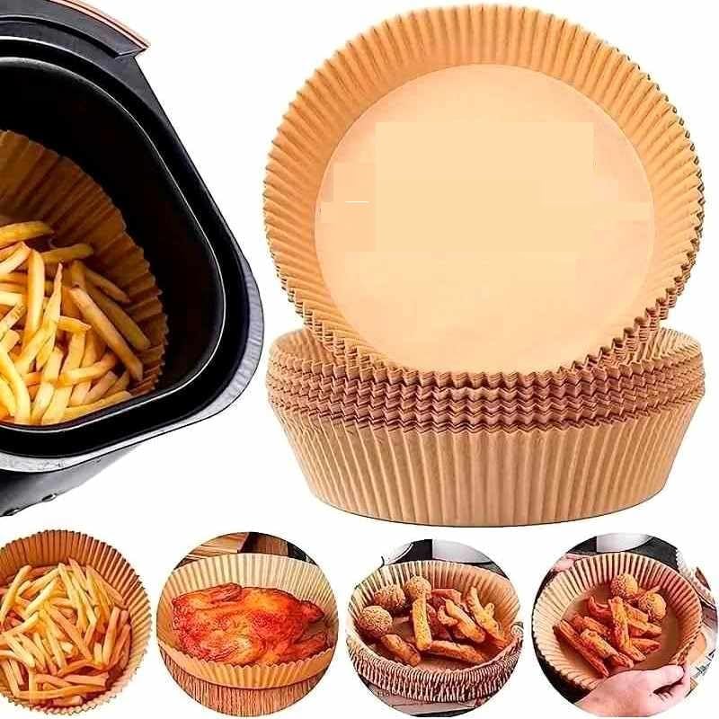 CHEFZOCO Round Air Fryer Paper, Baking Paper, Non-Stick Type for Air Fryer, Diameter 20 cm, Suitable for Dreidoras Round Air 4.5 to 6 Litres, BPA Free, Pack of 100