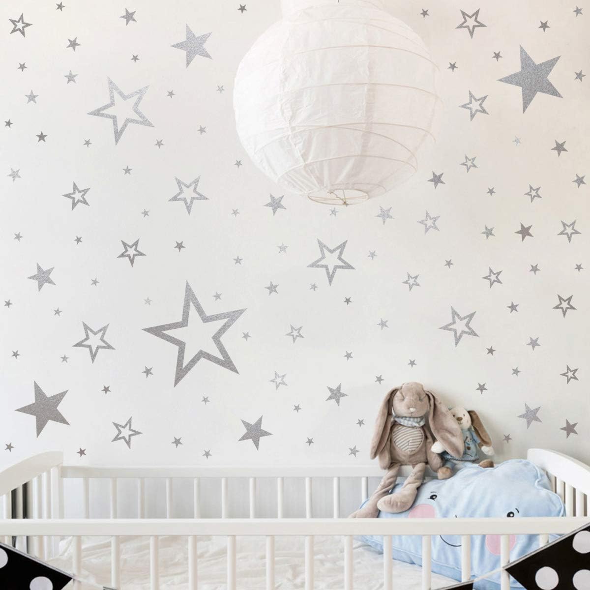 DXLING 174pcs Mixed Size Star Wall Stickers Home Decor