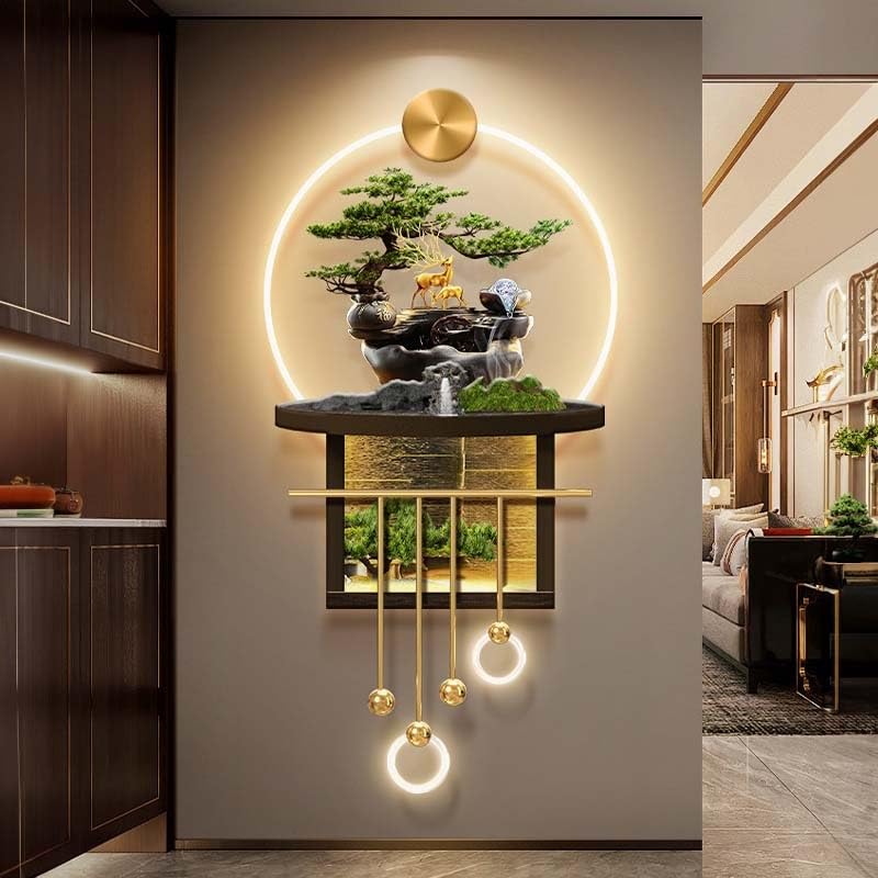 Große 3D-Wanddekoration mit LED-Licht, für Wohnzimmer, Schlafzimmer, Flur, Büro, Arbeitszimmer, Eingang