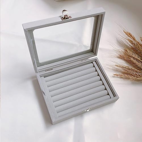 Joyero de franela, cierre de seguridad, diseño de rejilla, almacenamiento en capas, aspecto exquisito con suave flocado, para collares, pulseras, anillos, aretes