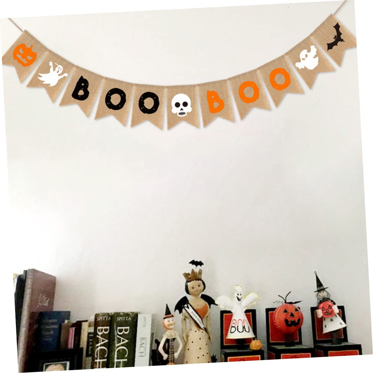 TOPBATHY 4 Stück Boo-Banner Dekorative Wimpelkette Halloween-Party-anhänger Halloween-Mantel Türanhänger Halloween Hängende Banner Halloween-Party-Banner Halloween-Party- Sackleinen