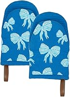 Vista 16 de Folkulture Mini guantes de horno resistentes al calor (5.75 x 9) Juego de 2 guantes cortos para horno con lazo para colgar, guantes de horno