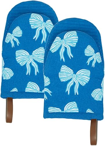 Miniatura 16 de Folkulture Mini guantes de horno resistentes al calor (5.75 x 9) Juego de 2 guantes cortos para horno con lazo para colgar, guantes de horno