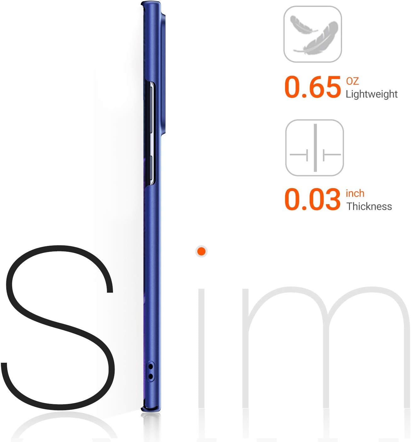 TORRAS Slim Fit Note 20 Ultra Case, Ultra-Thin [Sturdy Yet Slim] Hard Plastic Full Protective Cover with Matte Finish Grip Compatible with Samsung Galaxy Note 20 Ultra 5G, Navy Blue