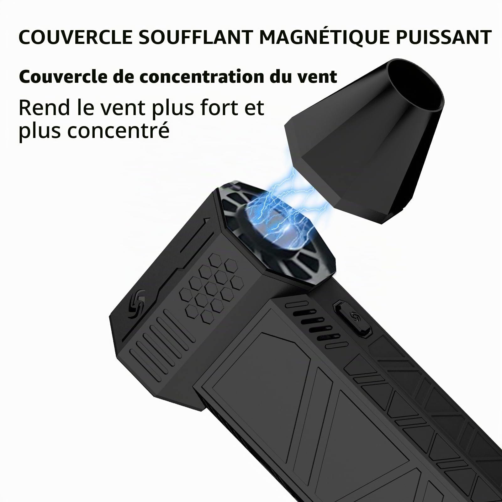 X3 Turbo Fan, Mini Ventilateur Turbo Puissant Ventilateur 130 000 tr/min pour Caméra de Clavier PC Noir (Version Z/3 Vitesses)