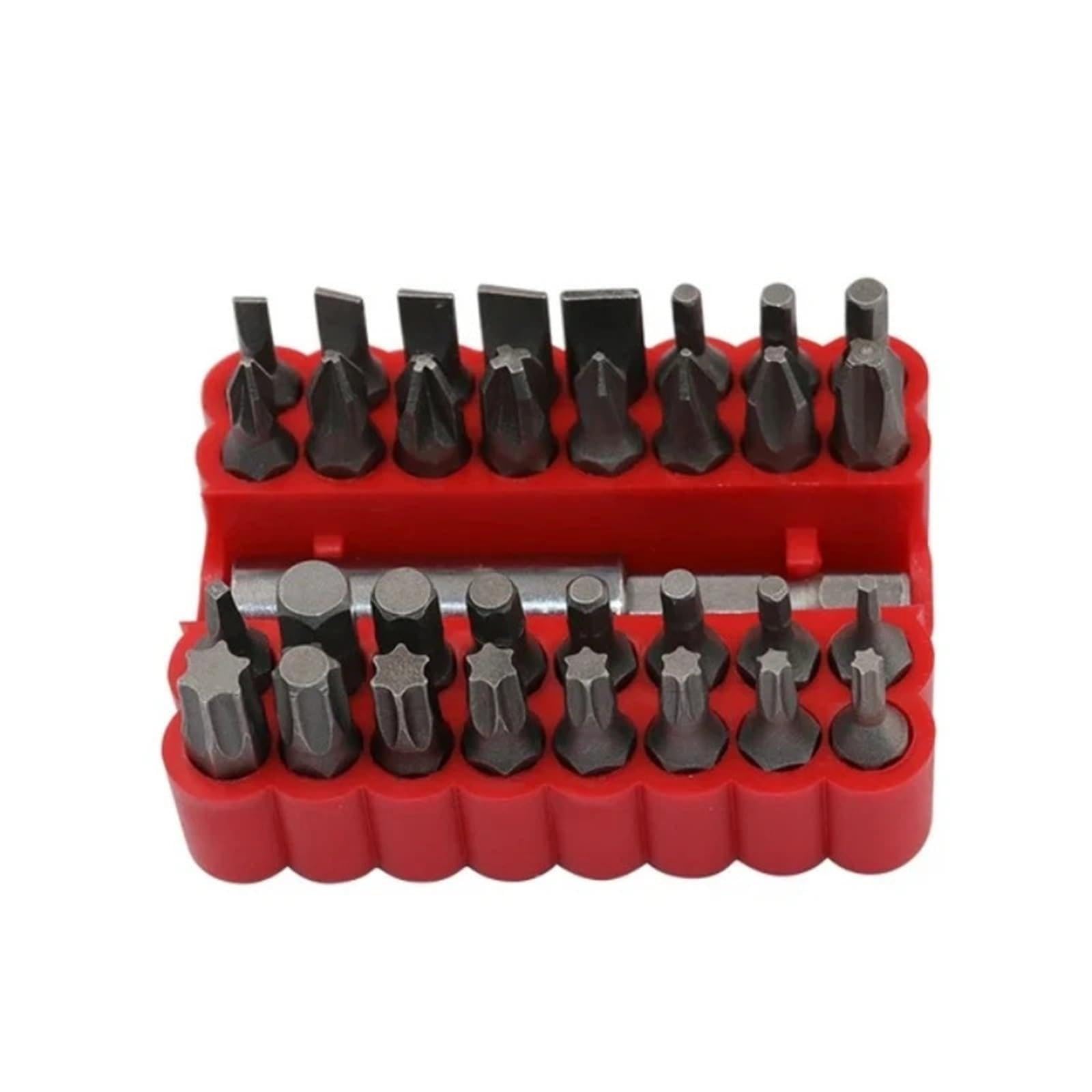 Screwdriver bits 33Pcs Security Anti-Dismantling Star Screwdriver Bit Set - Magnetic Extension & Quick Release Holder Included(A Solid)