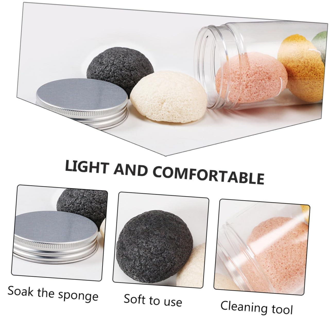 POPETPOP 24piezas Esponjas Faciales Naturales De Exfoliación y Limpieza Profunda Esponjas De Para Cuidado Facial Para Piel Sensible y Limpieza Diaria
