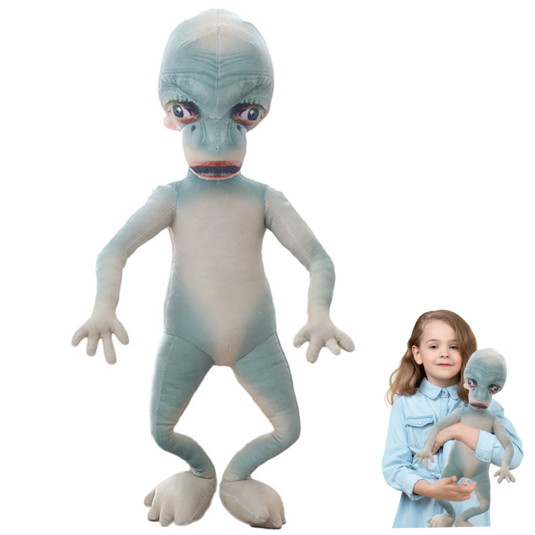 Jorzer Alien Plush, Animales de Peluche de Tela Suave, Gris, 23, 6 Pulgadas, 1 Paquete.