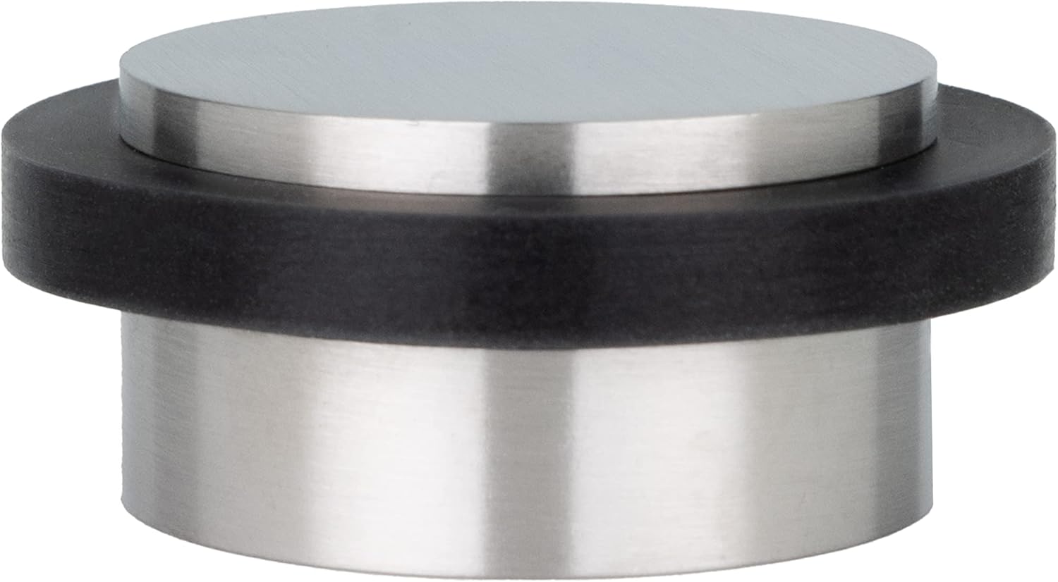 EVI | Adhesive Doorstop | 1.37'' X 0.8'' | Natural Silicone Black Rubber | Stainless Steel | Matte Finish | Great Adherence | 100% Functional | Mod. I-203