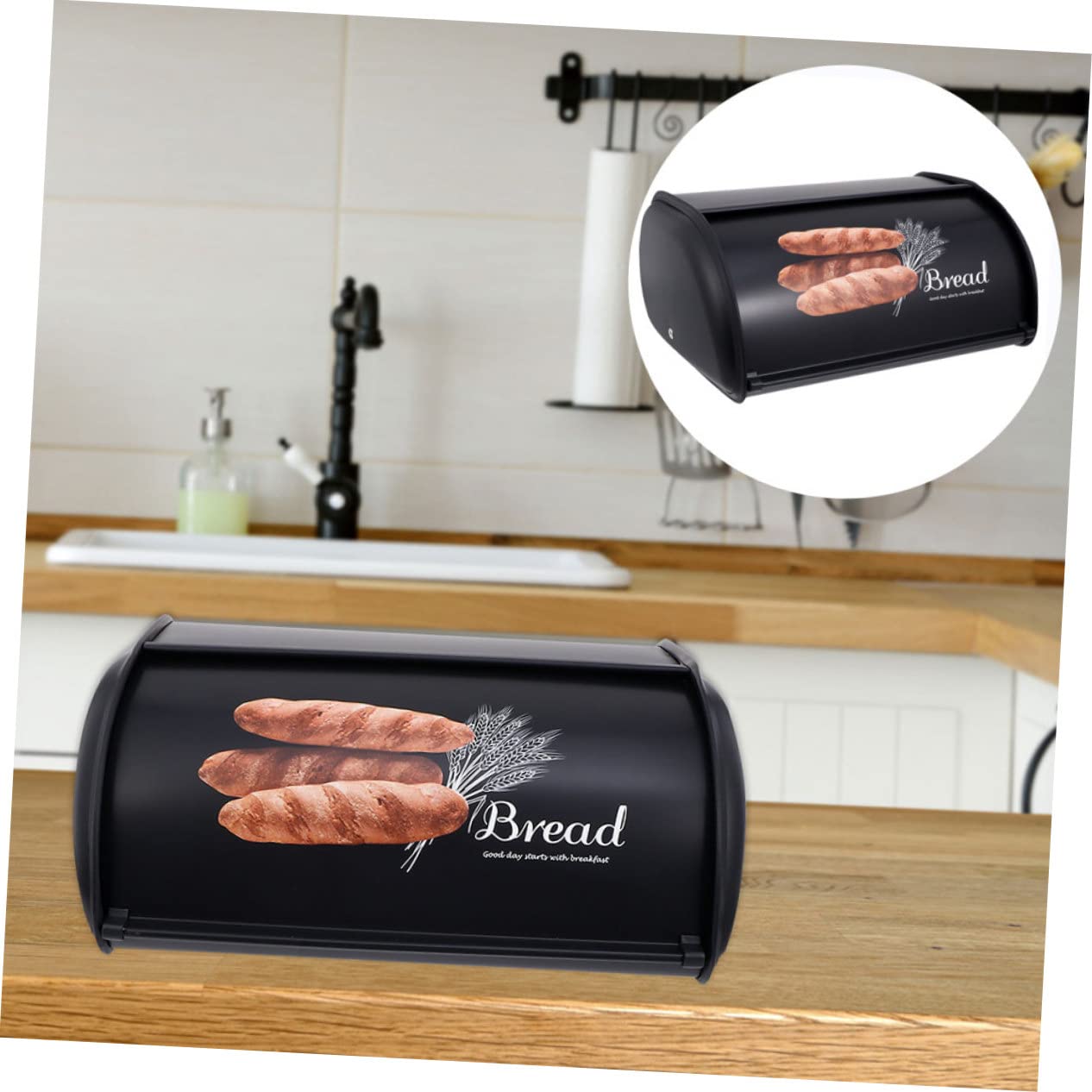 SHOWERORO Caja De Pan Multifunción Retro Para Panadería Gran Capacidad Para Almacenar Pan y Aperitivos