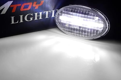 Miniatura 3 de iJDMTOY Lente transparente con carcasa negra 15-SMD xenón blanco LED delantero guardabarros lateral montaje compatible con versión JDM Subaru