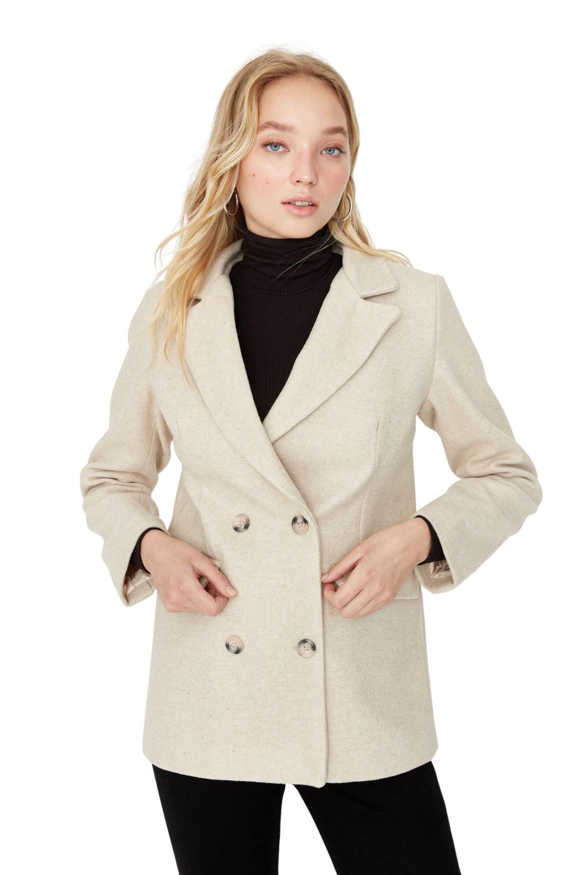 Trendyol Women Regular Double-breasted Lapel collar Woven Coat