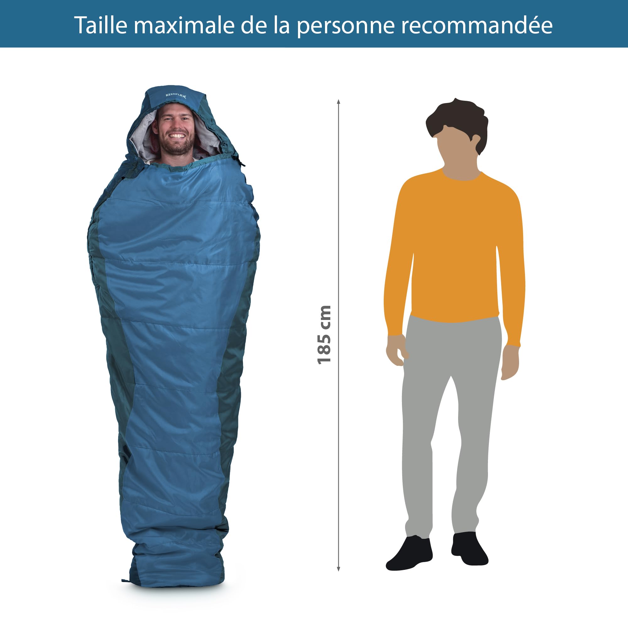 Sac de Couchage pour Adultes – Petit Format et Ultra-léger– 3 Saisons (1500g) et Sac de Couchage d'été (900g) - pour Le Camping et Les activités de Plein air