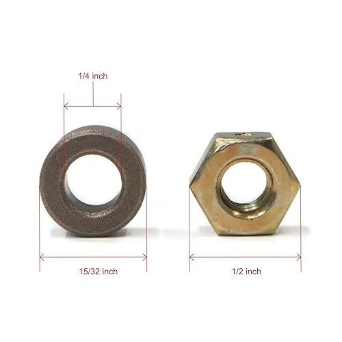 Miniatura 3 de The ROP Shop  (Paquete de 10) Perno de cizalla, tuerca y espaciador para Rotary 8938, Oregon 80-748, 80748