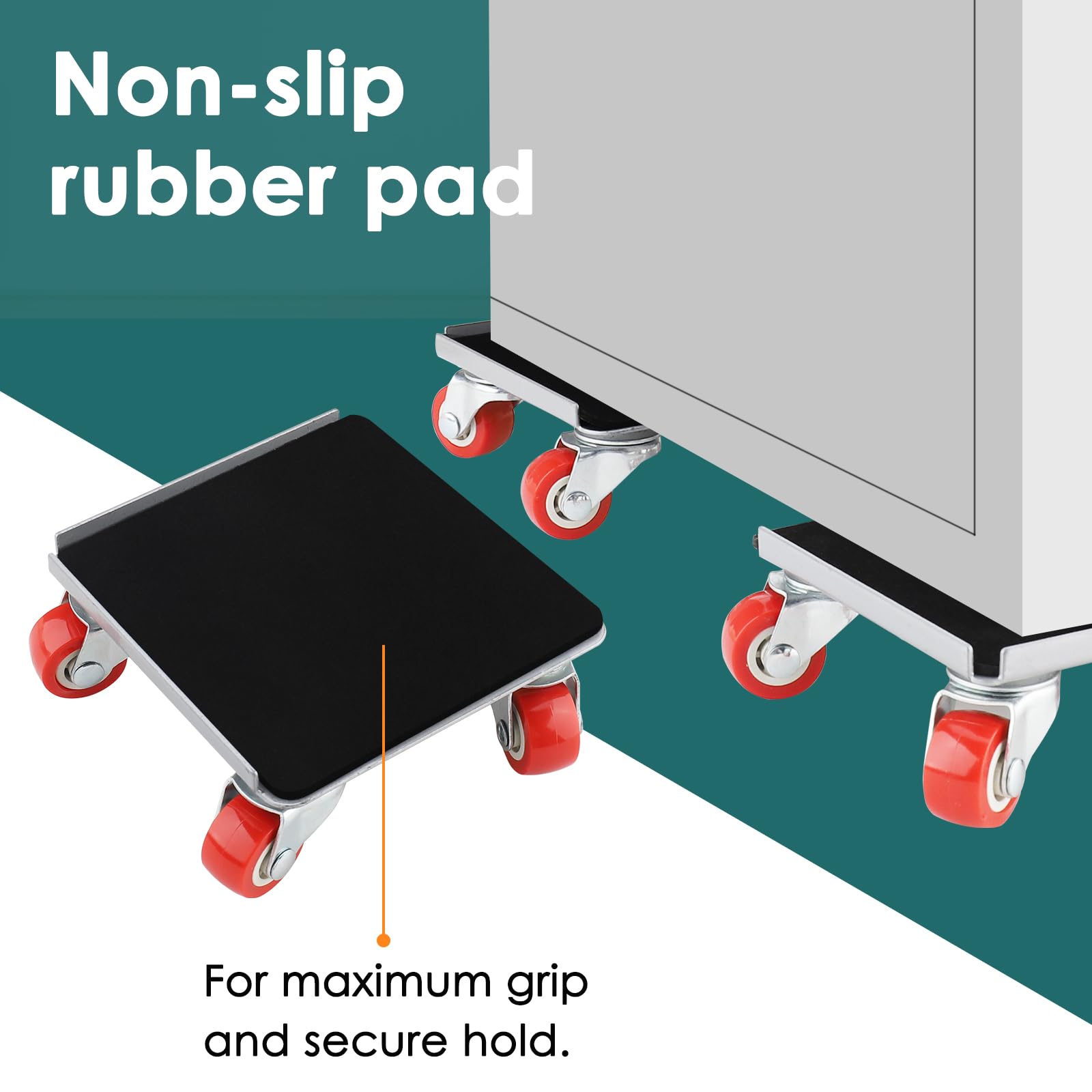 roulettes pour Meubles Lourd,Leve Meuble avec 4 Roues Pivotantes à 360° pour Le Deplace Meubles Lourds Mobiles,Capacité de Charge de 600KG (Argent)