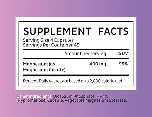 Miniatura 6 de Citrato de magnesio quelatado prémium de Zeal (400 mg  180 cápsulas)