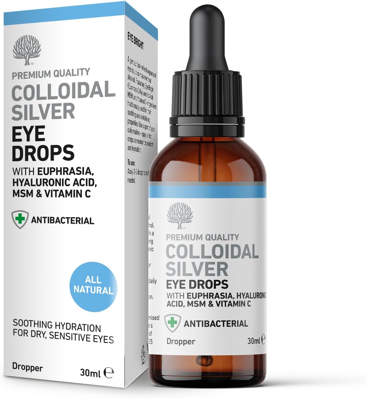 Natures Greatest Secret Quality Eye Drops with Colloidal Silver, Euphrasia, Hyaluronic Acid, MSM & Vitamin C 30ml