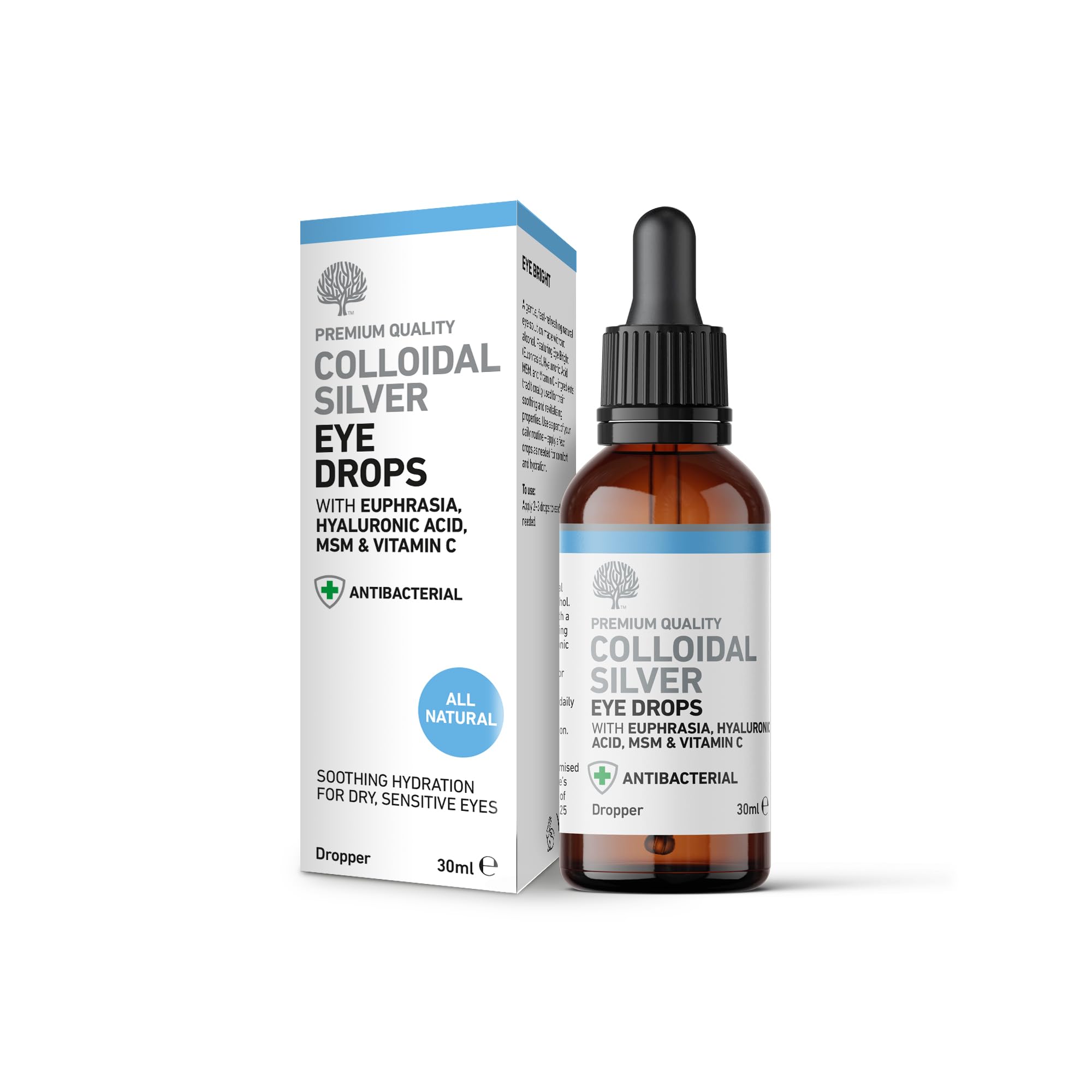 Natures Greatest Secret Quality Eye Drops with Colloidal Silver, Euphrasia, Hyaluronic Acid, MSM & Vitamin C 30ml