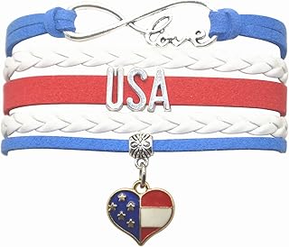 American Usa Bracelet Jewelry - Infinity Love Cute Usa American Flag Bracelet Usa Gifts For Women, Girls, Men, Boys, American Flag Gifts, Usa Flag Gifts