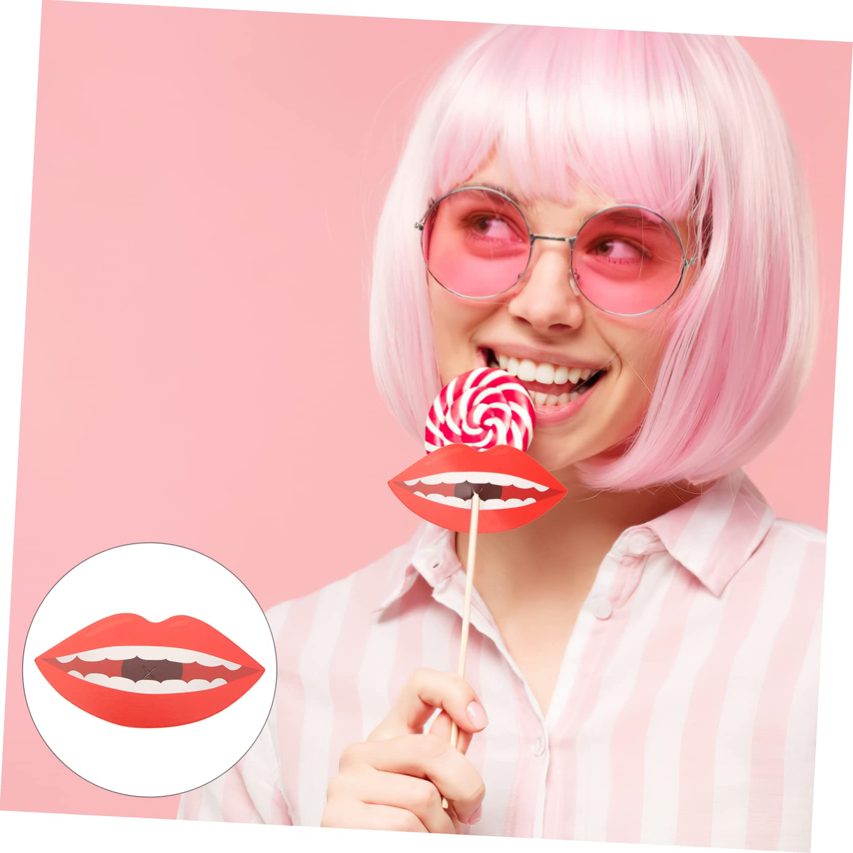 PRETYZOOM 100 Stuks Lollipop Papieren Kaart Lippen Lolly