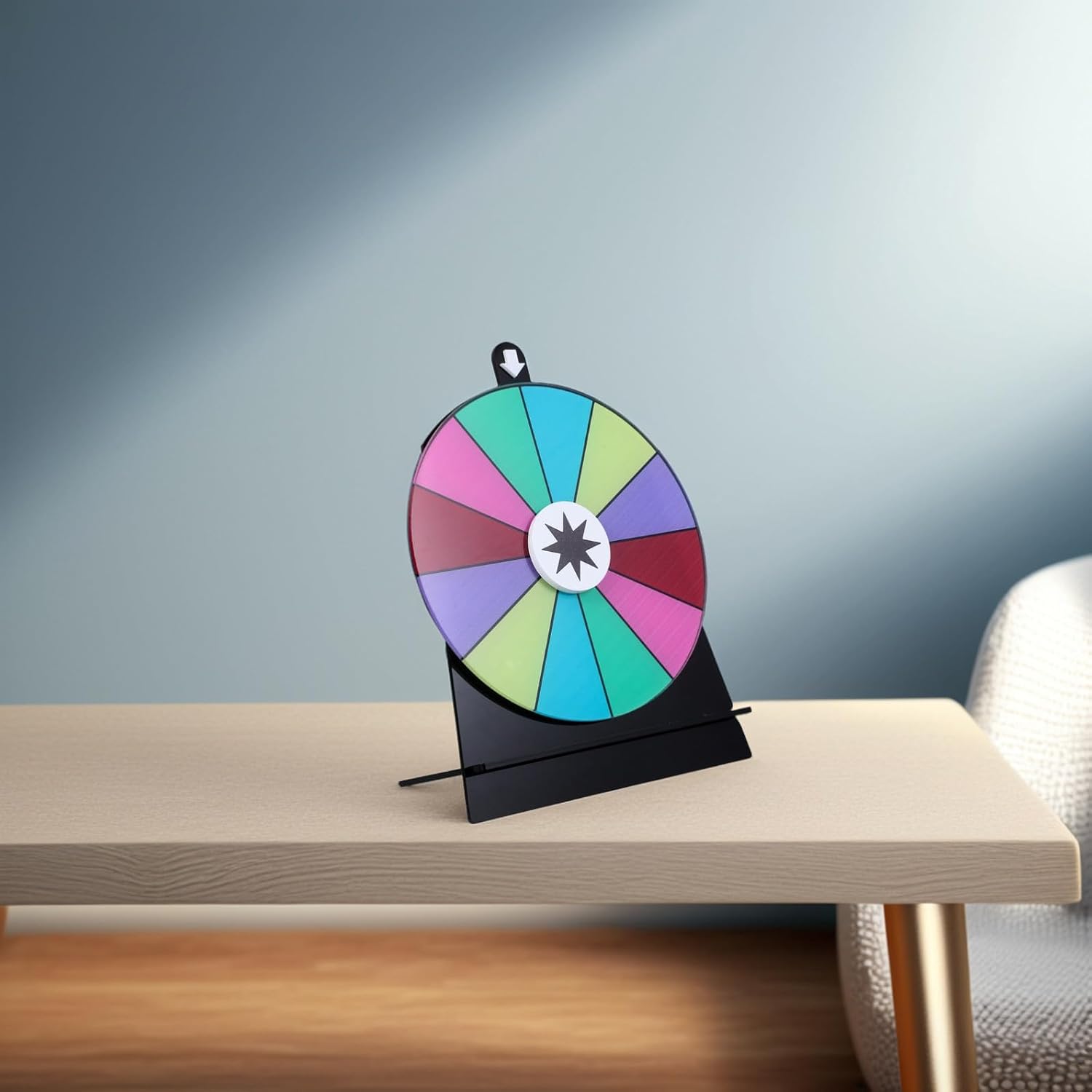 Acrylic Fortune Game Wheel with Stand, Dry Erase Prize Spinner Featuring Attractive Appearance and Sturdy Material for Weddings and Birthdays Party Game Prop