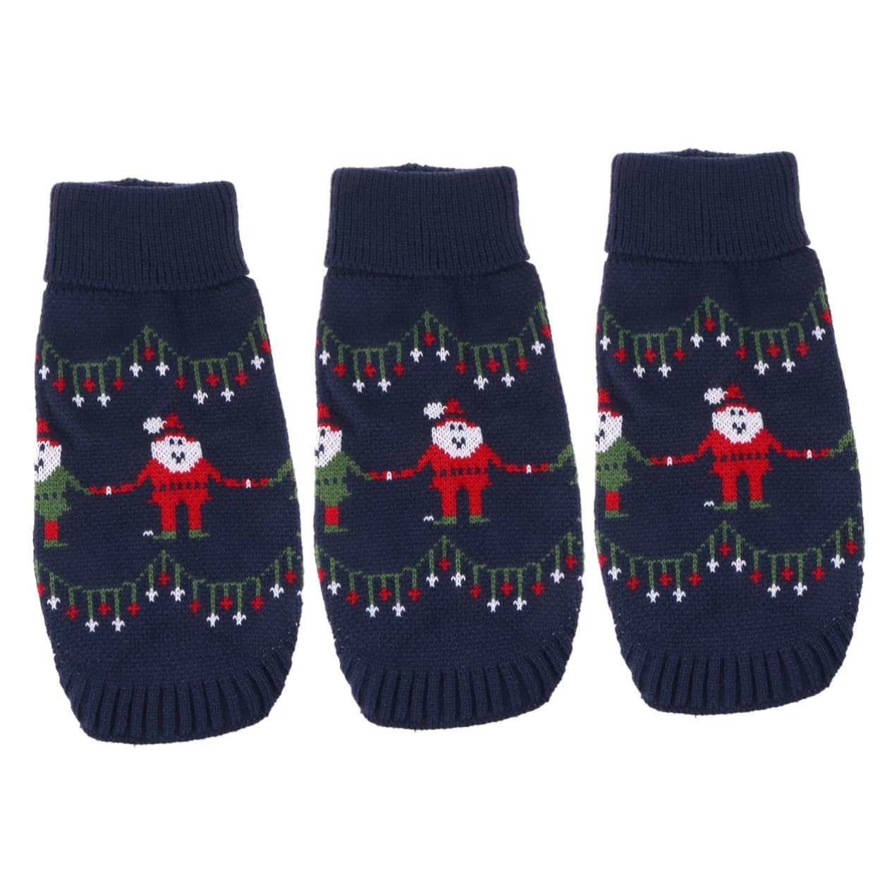 ABOOFAN 3pièces Pull Tricot pour Chien avec Vêtement Hiver Festif pour Animaux De Compagnie Manteau Doux Et Élastique Bleu