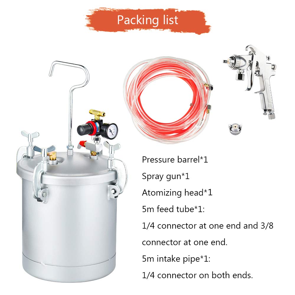YJINGRUI 10L Paint Pressure Pot Paint Pressure Tank Paint Spray Gun