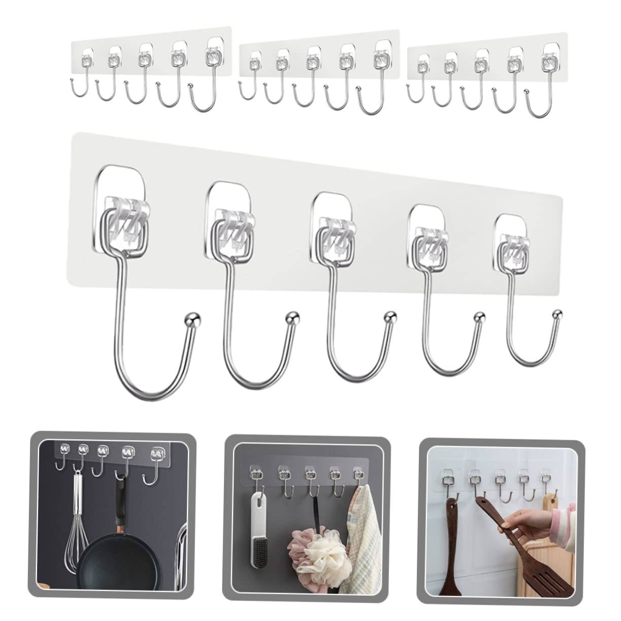 VASDEV 12 Piezas de Ganchos de Pasta Fuerte Perchas para Sombreros Estante de Ropa de Metal Ganchos de Metal Ganchos de Pared Transparentes Ganchos de Pared Ganchos Adhesivos para Colgar