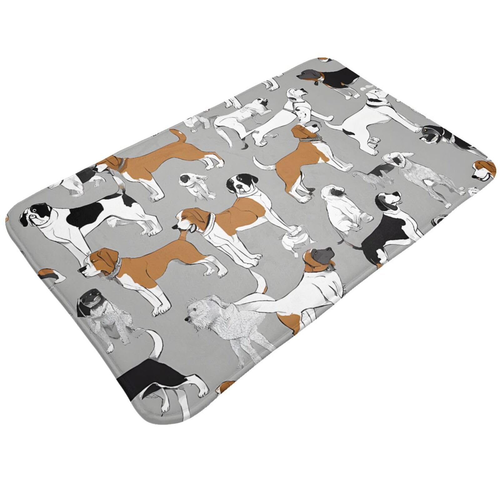 Beagle Patterns Print Living Room Bathroom Kitchen Anti Slip and Absorbent Carpet, Indoor Entrance Door Muddy Floor Mat, Ultra Soft Washable Carpet 21x31.5 Inches