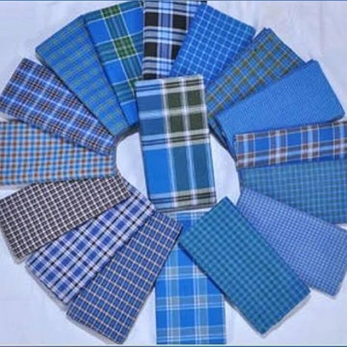 Dhoti/Sarong Coverups/Wrap For Men | 100% Cotton Indian Traditional Lungi Checked Design Dress | Long Sarong Cover Ups For The Beach | 3 Handloom Piece Combo Pack Comfortable (Color May Vary)3