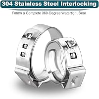 Vista 2 de LOKMAN Paquete de 50 Abrazaderas de Sujeción PEX de 1 Pulgada, Anillos de Sujeción y Prensado de Acero Inoxidable Abrazaderas de Pellizco