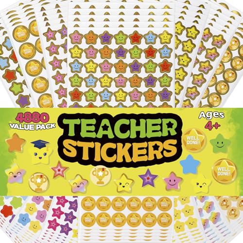 4880 Teacher Reward Stickers Foil-Accented Paper Classroom Stickers