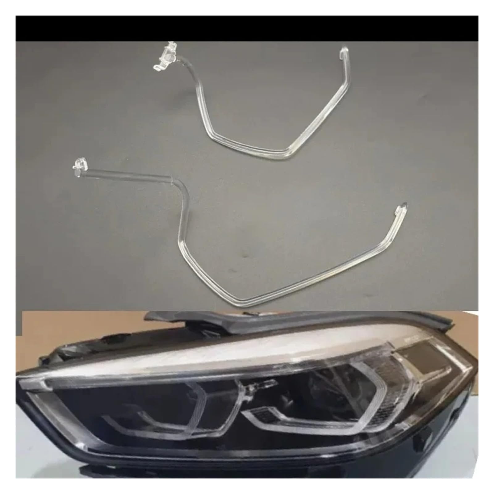 Faros Angel Eyes para coche Para BMW Serie 1 F40 2019-2024 Balasto Para Faros De Coche DRL Ojos Ángel Blanco Luz Circulación Diurna Barra LED Apertura Faro ojos de ángel(2X left)