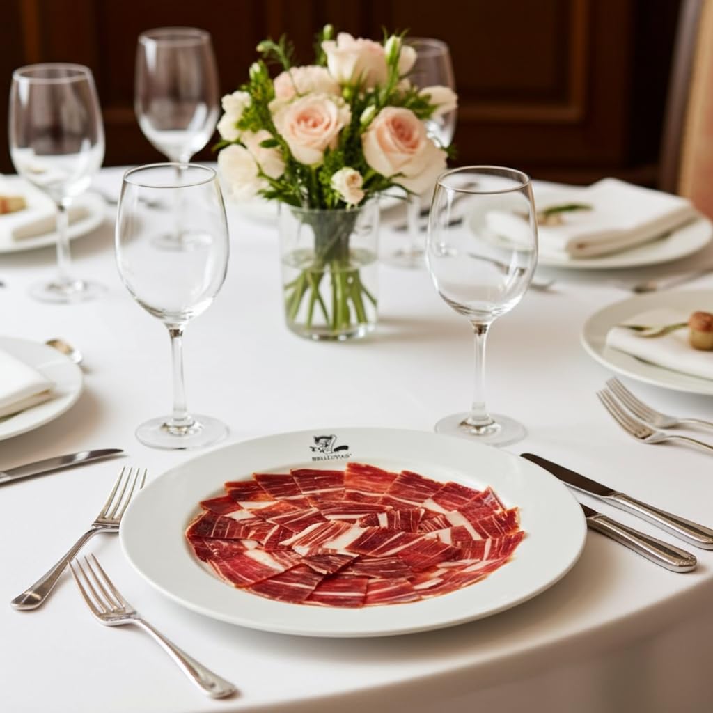 7 BELLOTAS Iberischer Eichel-Schinken | JAMON 100% IBERICO Feldköderschinken Bellota PATA NEGRA | Spanischer Schinken BELLOTA 48 Monate (Ohne Knochen +1,0KG)