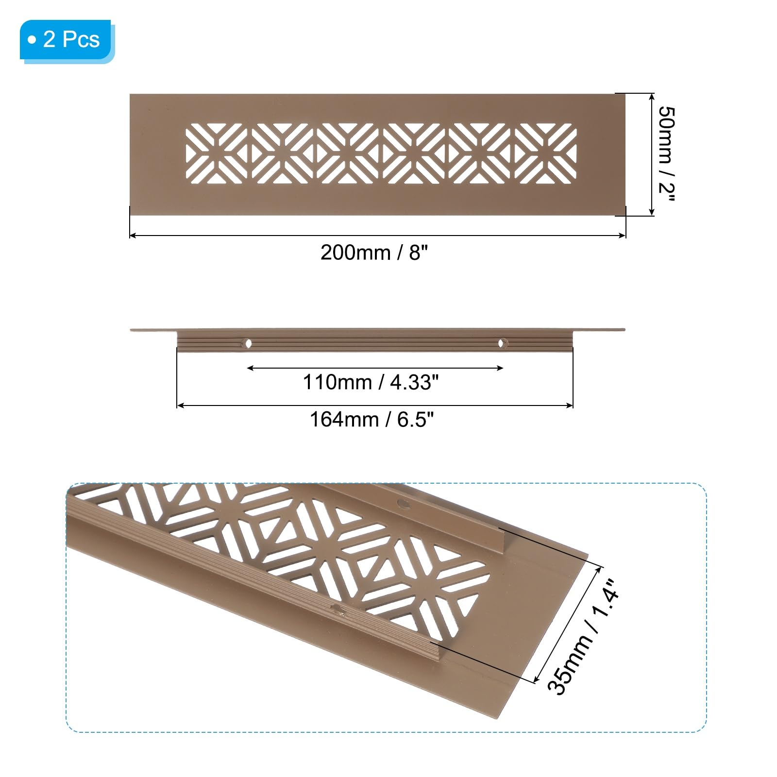 PATIKIL 8 x 2 Inch Door Air Vent Cover - Image 2