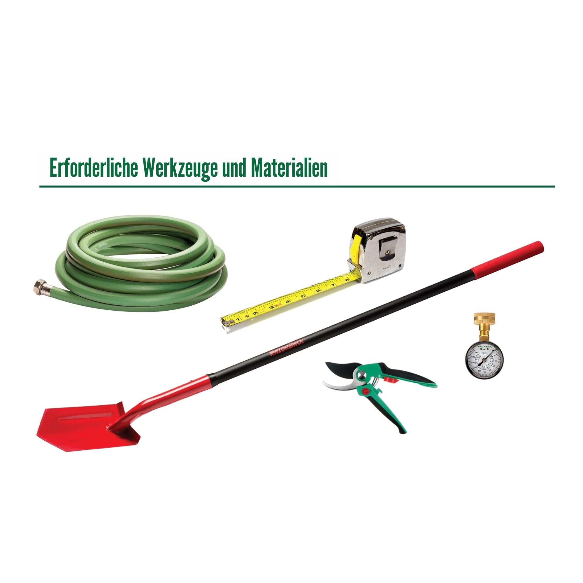 Rain Bird 32HE In-Ground Pro Rotor Pop-Up Sprinklersystem Kit mit Click-N-Go Gartenschlauchanschluss