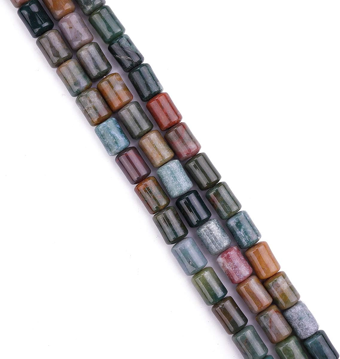 Natural Indian Agate Cylinder Stone Loose Semi Gemstone Beads for Jewelry Making 10mmx14mm 38cm - Image 3