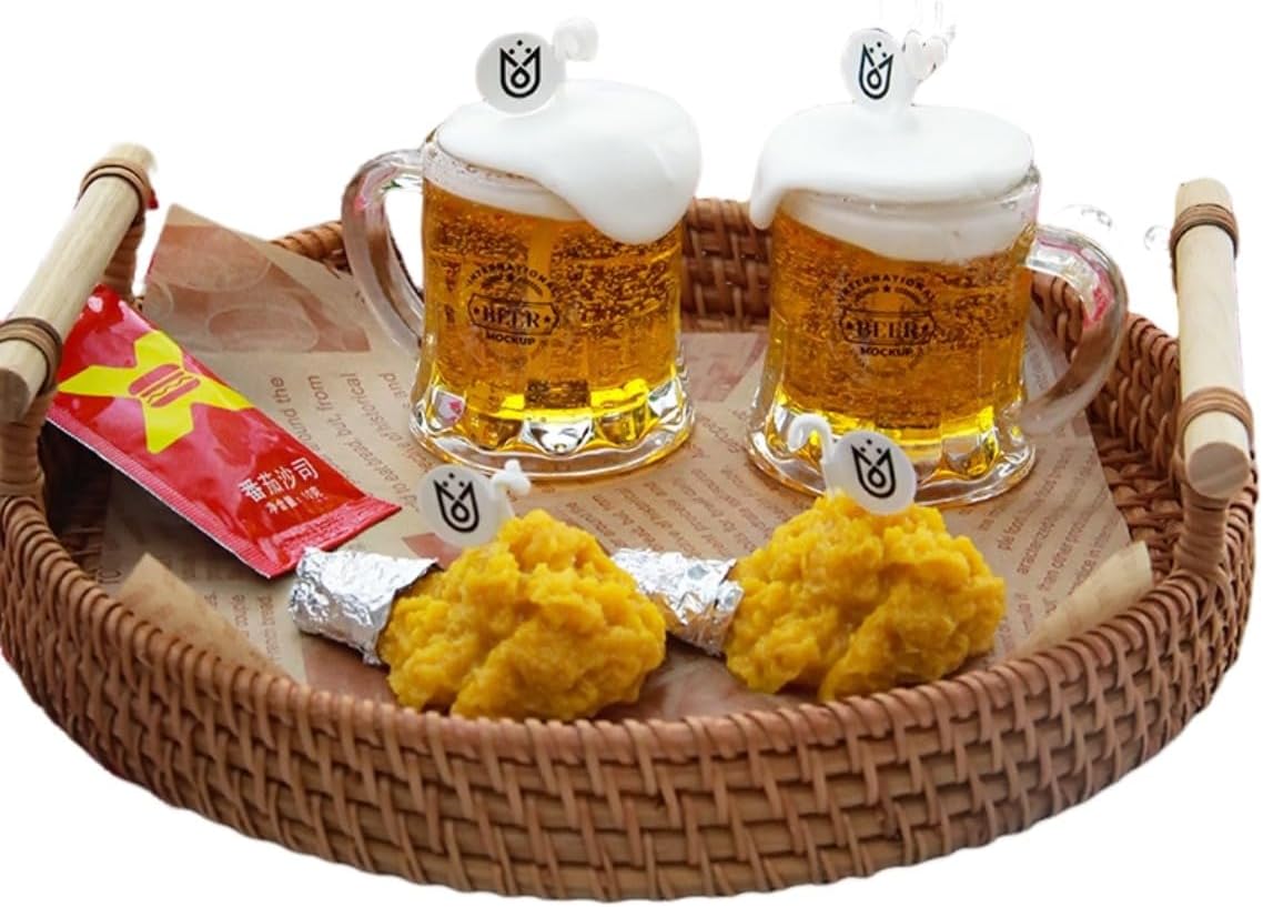 Quirky Scented Candle Set Chicken & Beer Unique Food-Inspired Gift Desk Decor Stress Relief Father's Day Watch Party (Medium (2Beers, 8Chicken))