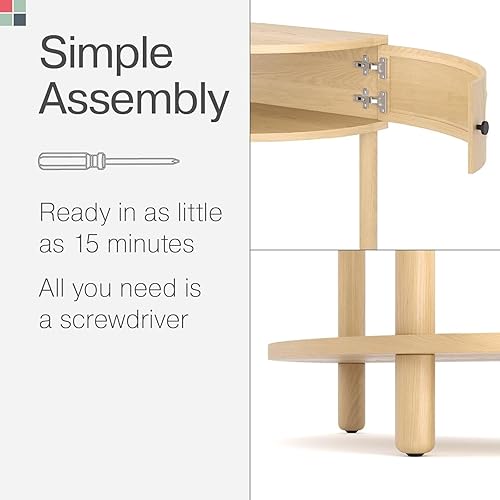 Miniatura 7 de Mesa de entrada de ratán de media luna, mesa consola pequeña con almacenamiento para espacios estrechos, decoración moderna del hogar, mesa de