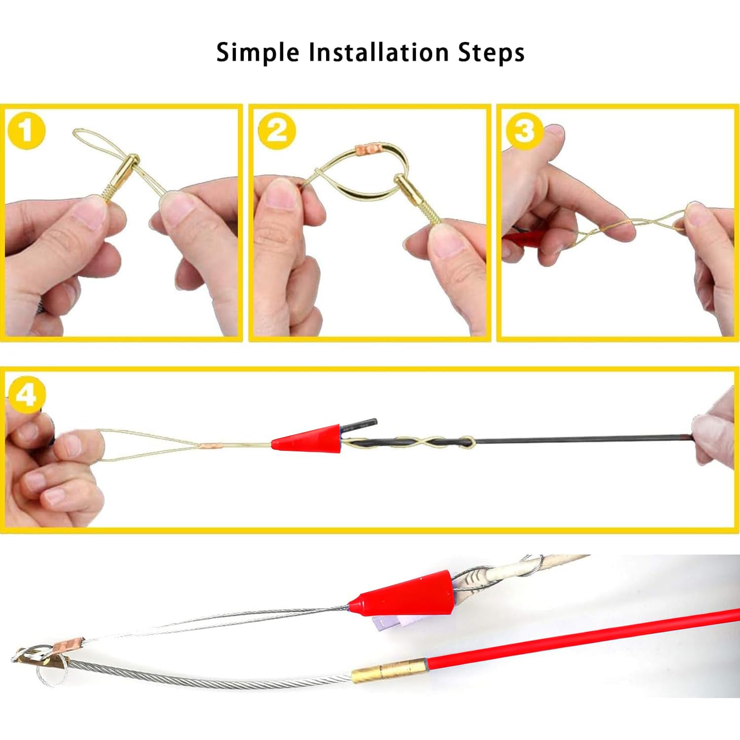 Sonda Passacavi Professionale,4MM 33CM 10 Aste di Sonda Elettricista per Guaine Vuote, TOOSOAR Flessibili Dispositivo di Trazione per Cavi, Rosso