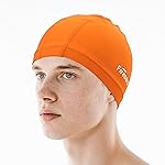 Firesara Fabric Swim Cap, High Elasticity Swimming Cap Keeps Hair Clean Breathable Fit Both Long Hair Short Hair, Swim Caps Woman Girls Men Kids One Size Hat