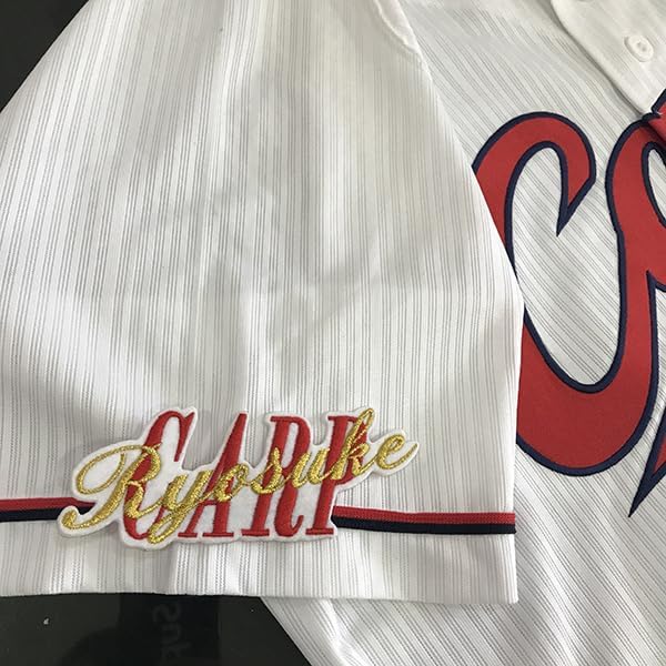 広島 カープ 刺繍ワッペン carp 菊池 ryosuke 白/菊池涼介/carp/応援/刺繍/ユニホーム