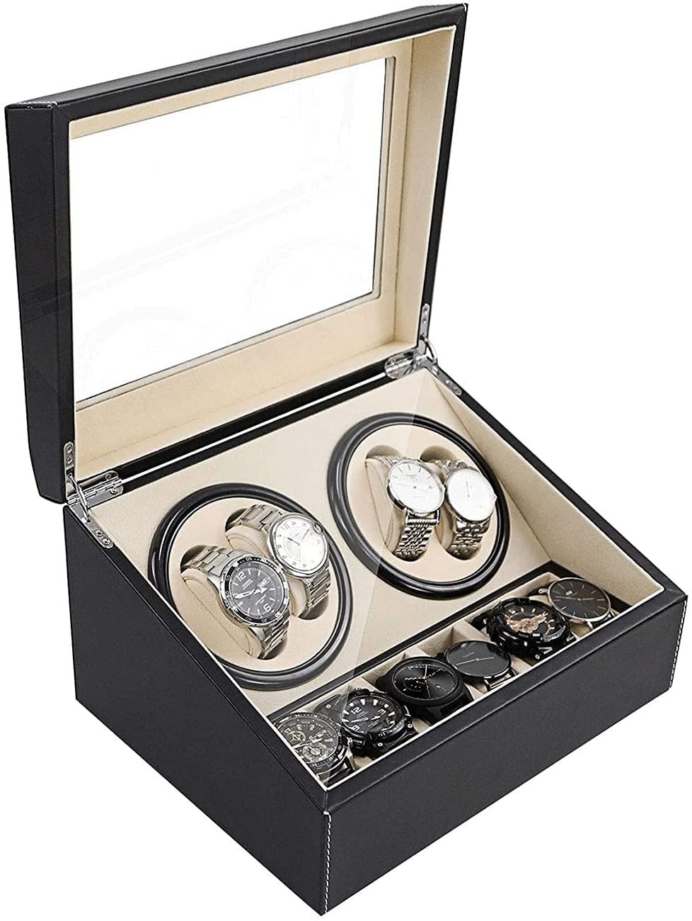 YNIYUJKL Automatic Watch Winder Box,With 4 Watch Winder Positions And 6 Display Storage Spaces Accessories