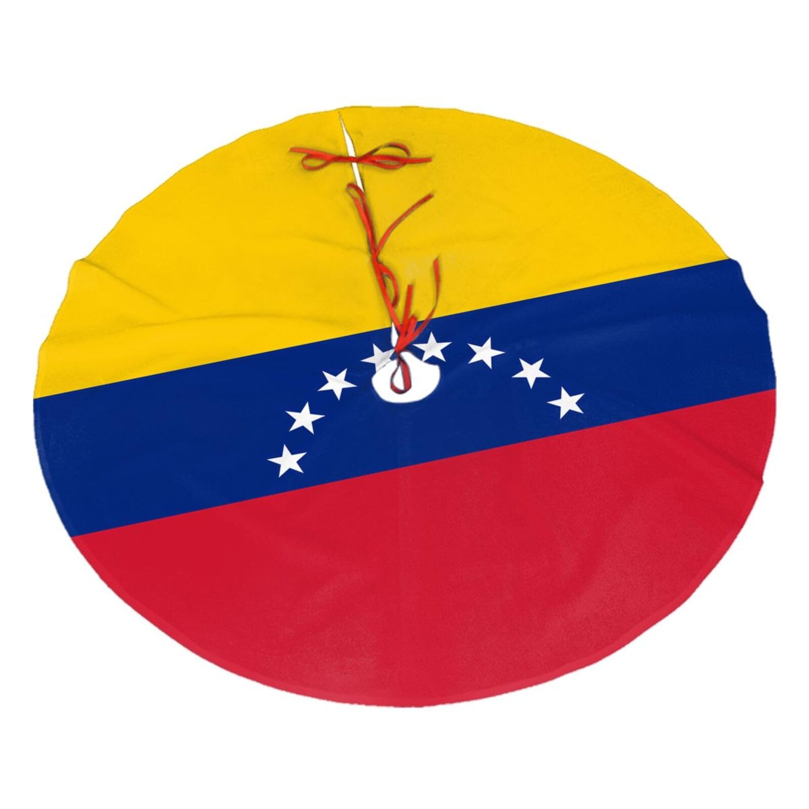 Flag of Venezuela Printed Christmas Tree Skirt Christmas Plush Tree Skirt 36 inches (about91 cm) ChristmasIndoor and Outdoor